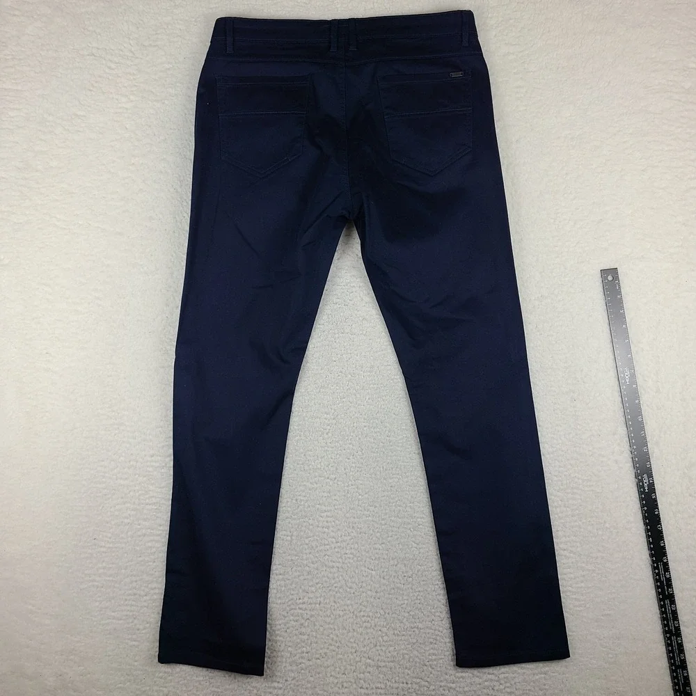 Guess Pants Mens 36x32 Blue Navy Slim Straight‎ Cotton Chino Khakis *
